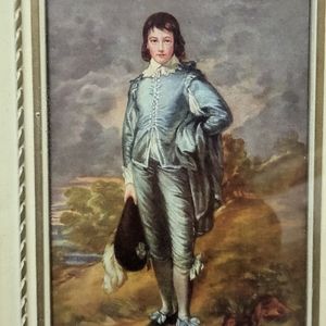 Vintage Print Framed Blue Boy Reproduction of Gainsborough Painting